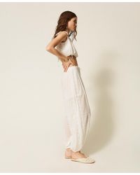 Twinset - Muslin Trousers With Lace - Lyst