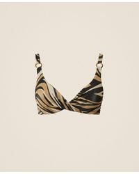 Twinset - Underwired Bikini Top With Lurex And Print - Lyst