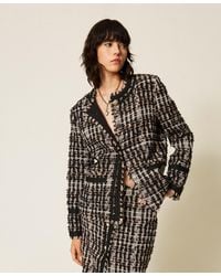 Twinset - Myfo Bouclé Jacket With Jewel Buttons - Lyst