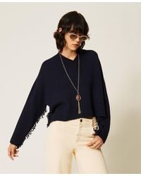 Twinset - Pull En Laine Mélangée Avec Franges - Lyst