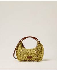 Twinset - Crochet Raffia Croissant Bag - Lyst
