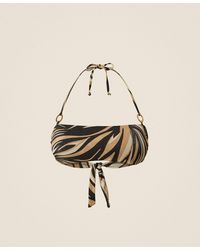 Twinset - Bandeau Bikini Top With Lurex And Print - Lyst