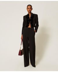 Twinset - Straight Leg Crêpe Trousers - Lyst
