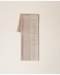 Twinset - Jacquard Stole With Logo - Lyst