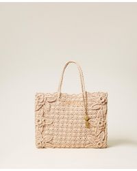 Twinset - Crochet Shopper Bag With Charms - Lyst