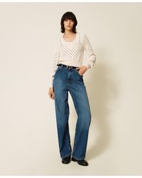 Twinset - Wide Leg Jeans With Five Pockets - Lyst