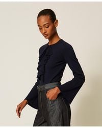 Twinset - Fitted Jumper With Ruffles - Lyst