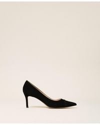 Twinset - Suede Court Shoes With Logo - Lyst