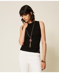 Twinset - Dual Use Fitted Knit Top - Lyst