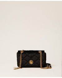 Twinset - Quilted Velvet Shoulder Bag - Lyst