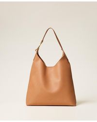 Twinset - Leather Hobo Bag With Carabiner - Lyst