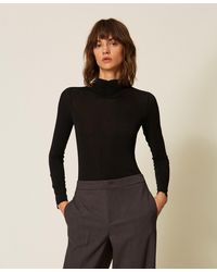 Twinset - Turtleneck Top With Draping - Lyst
