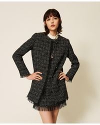 Twinset - Bouclé And Plumetis Tulle Coat - Lyst