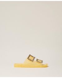 Twinset - Slider Sandals With Jewel Buckles - Lyst
