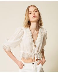 Twinset - Floral Tulle Shirt - Lyst