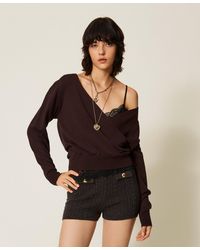 Twinset - Viscose Blend Crossover Jumper - Lyst