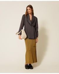 Twinset - Knit Midi Skirt With Lurex - Lyst