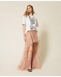 Twinset - Myfo Long Asymmetric Tulle Skirt - Lyst