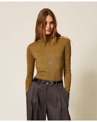 Twinset - Turtleneck Jumper With Lurex - Lyst