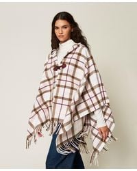 Twinset - Chequered Jacquard Poncho - Lyst