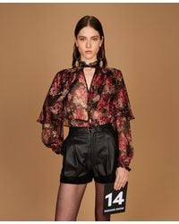Twinset - Silk Creponne Floral Shirt - Lyst