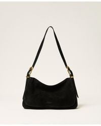Twinset - Medium Liliane Suede Bag With Buckles - Lyst