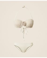 Twinset - Crochet Bikini Top And Brazilian Bottoms - Lyst