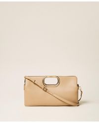 Twinset - Lila Clutch Bag With Logo Handle - Lyst