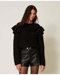 Twinset - Jumper With Lurex Yarn And Ruffles - Lyst