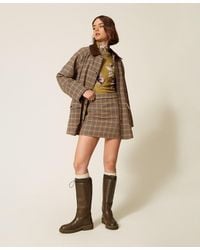 Twinset - Houndstooth Jacquard Short Skirt - Lyst
