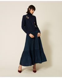 Twinset - Long Pleated Taffeta Skirt - Lyst