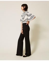 Twinset - Flared Trousers With Pleat - Lyst