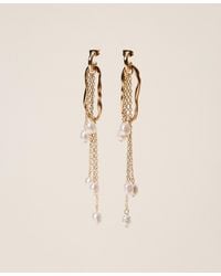 Twinset - Earrings With Hoops And Pearls - Lyst