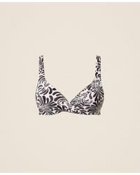 Twinset - Underwired Bikini Top With Botanical Print - Lyst