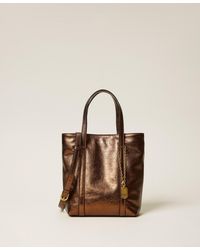 Twinset - Leather Shopper Bag With Charm - Lyst
