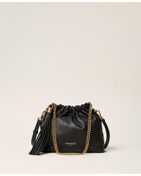 Twinset - Leather Shoulder Bag With Ruching - Lyst