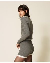 Twinset - Polo Shirt With Crochet Collar - Lyst