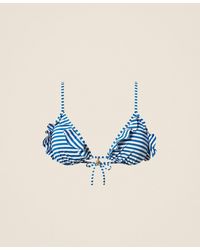 Twinset - Striped Jacquard Triangle Bikini Top - Lyst