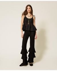 Twinset - Knit Trousers With Ruffles - Lyst