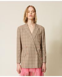 Twinset - Myfo Check Blazer With Embroidery - Lyst