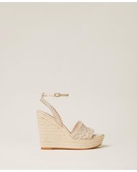 Twinset - Wedge Sandals With Embroidery - Lyst
