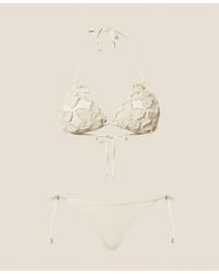 Twinset - Crochet Triangle Bikini Top And Thong - Lyst