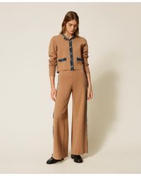 Twinset - Knit Trousers With Denim Trim - Lyst