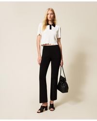 Twinset - Flared Knit Trousers - Lyst