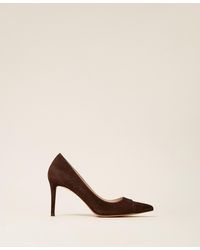 Twinset - High-Heeled Suede Court Shoes With Logo - Lyst
