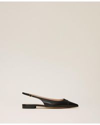Twinset - Leather Sling Back Ballet Flats - Lyst