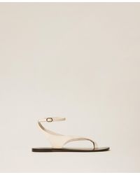 Twinset - Flat Leather Thong Sandals - Lyst
