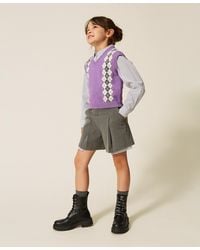 Twinset - Flannel Shorts With Pleats - Lyst