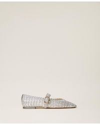 Twinset - Ballet Flats With Strap And Embroidery - Lyst