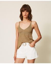 Twinset - Bull Denim Shorts With Belt - Lyst